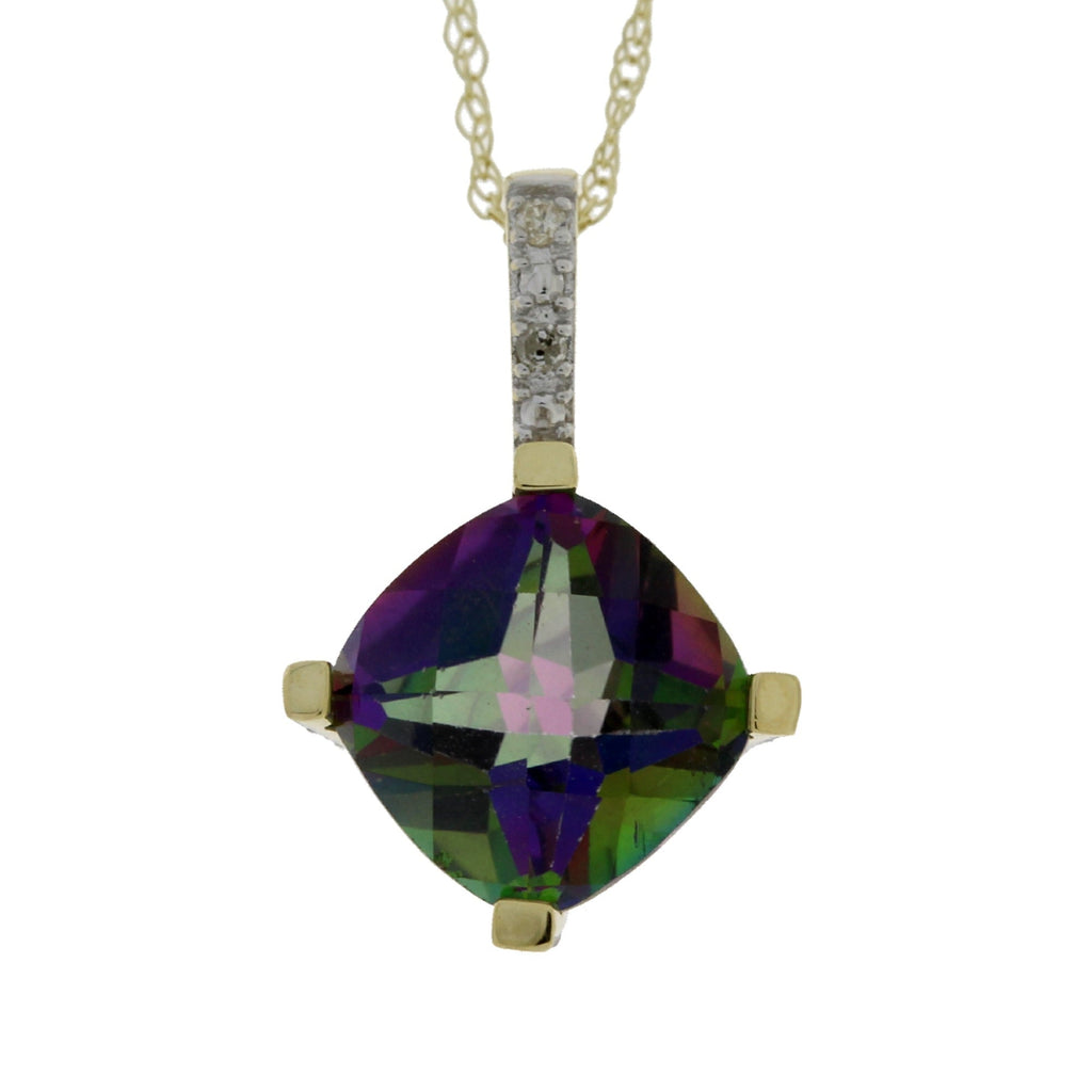 Treated Topaz Diamond Fashion Pendants 10KT Yellow Gold