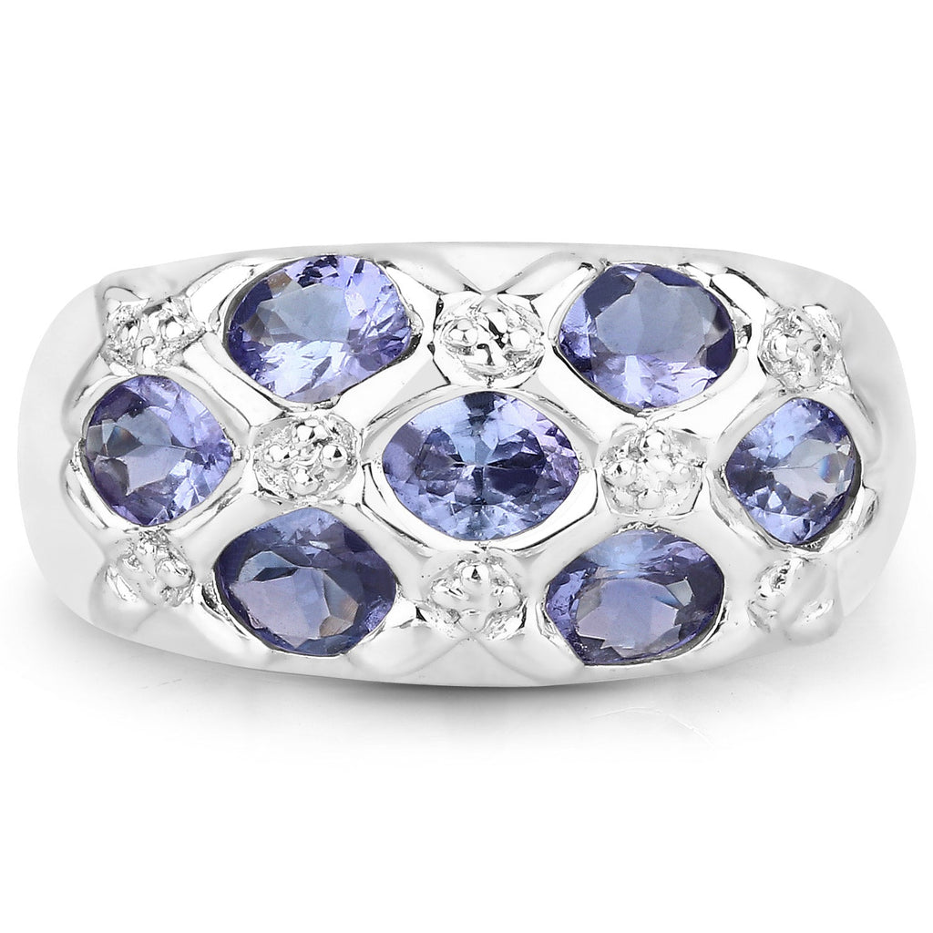 2.31 Carat Genuine Tanzanite .925 Sterling Silver Ring