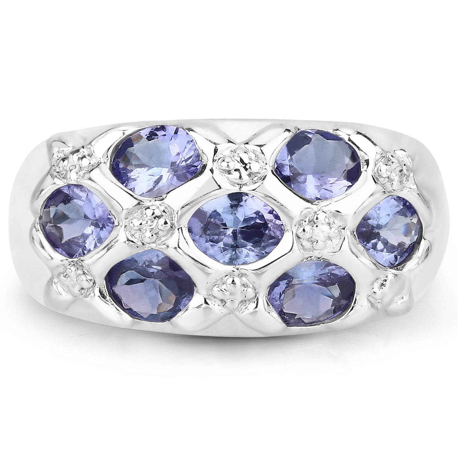 2.31 Carat Genuine Tanzanite .925 Sterling Silver Ring