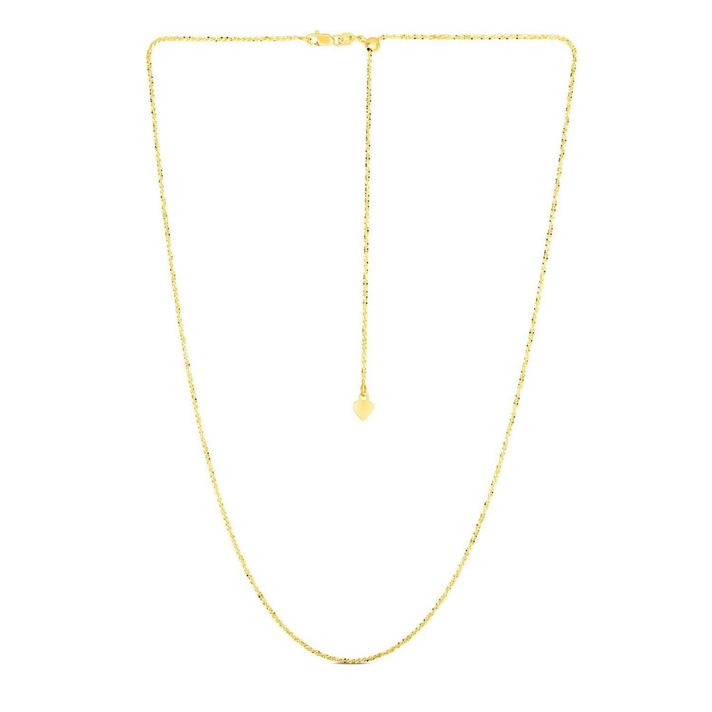 14k Yellow Gold Adjustable Sparkle Chain 1.5mm