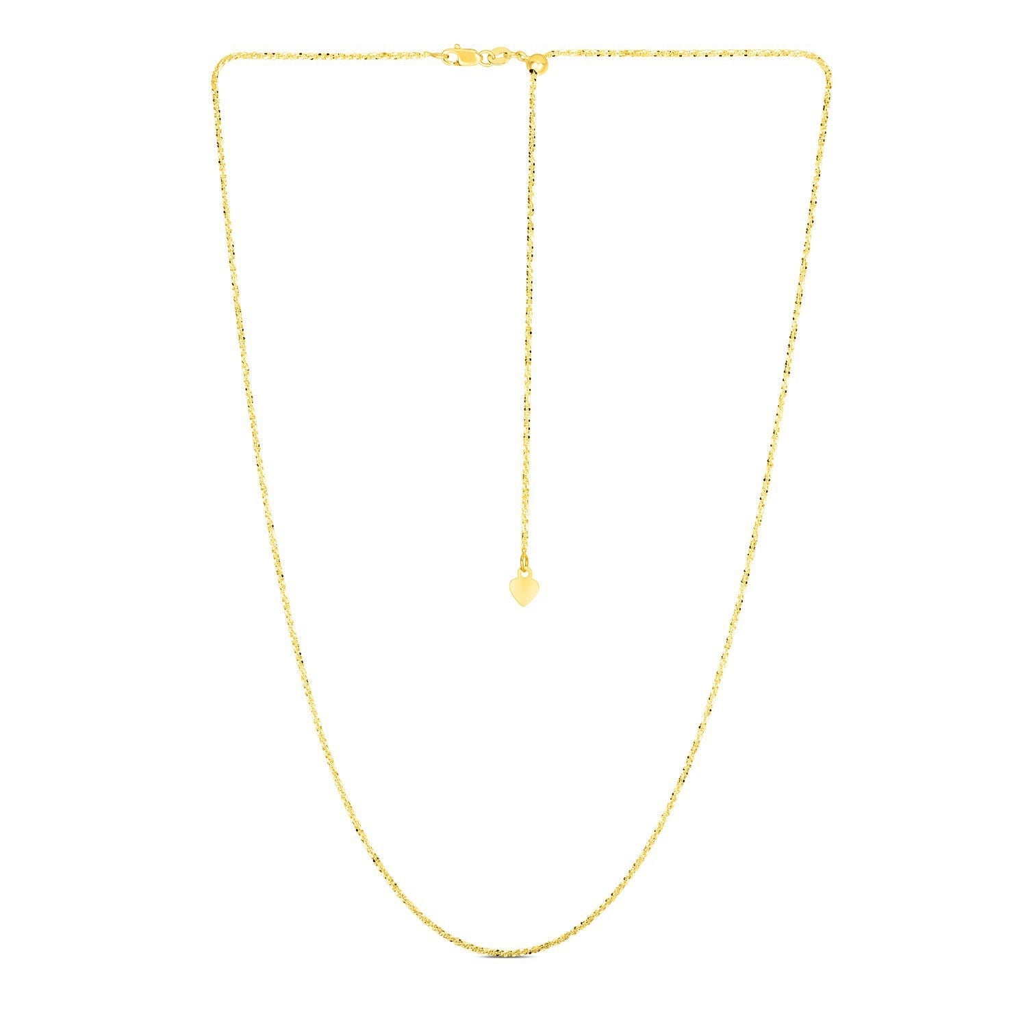 14k Yellow Gold Adjustable Sparkle Chain 1.5mm