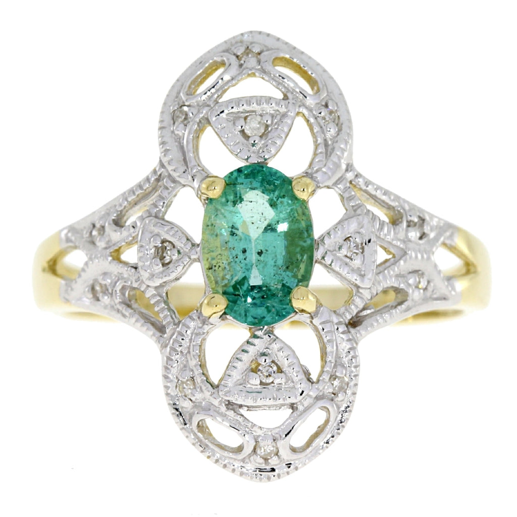 .70ct Emerald Diamond Ring 10KT Yellow Gold