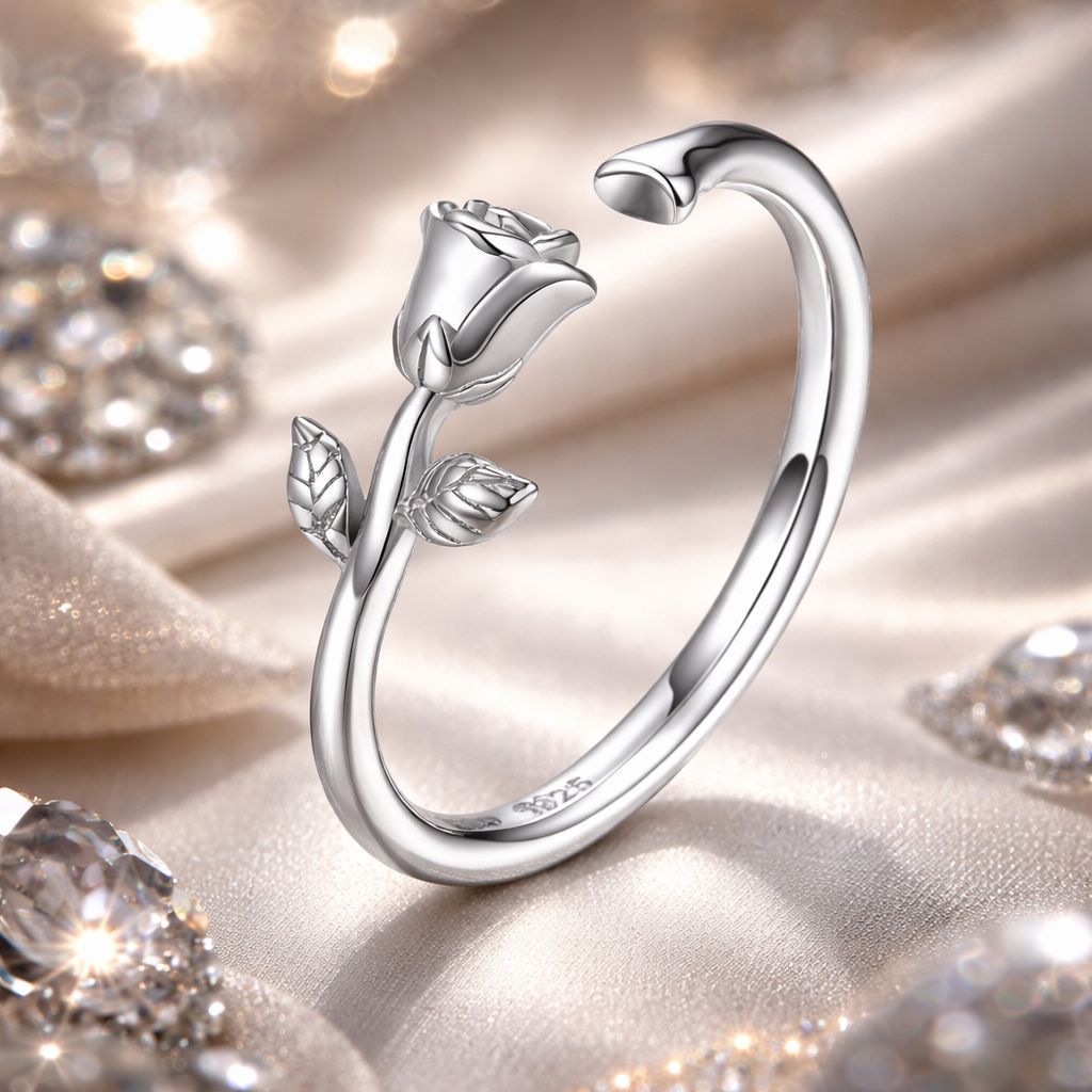 S925 Sterling Silver Plated Platinum Ring for Women