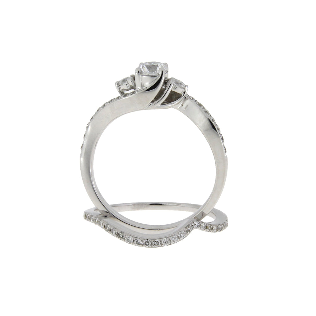 .70ct Diamond Engagement Ring Set 14KT White Gold
