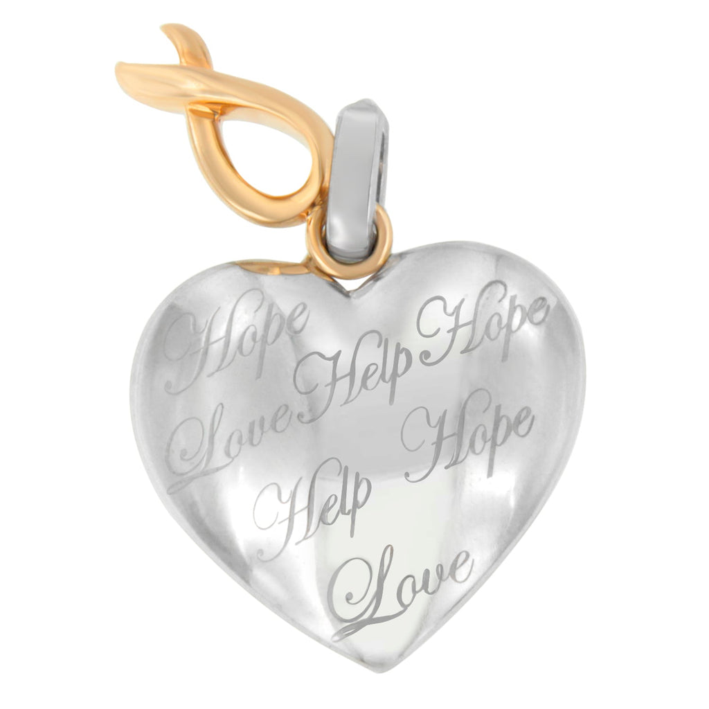 10K Yellow Gold Over Silver Heart Pendant Necklace