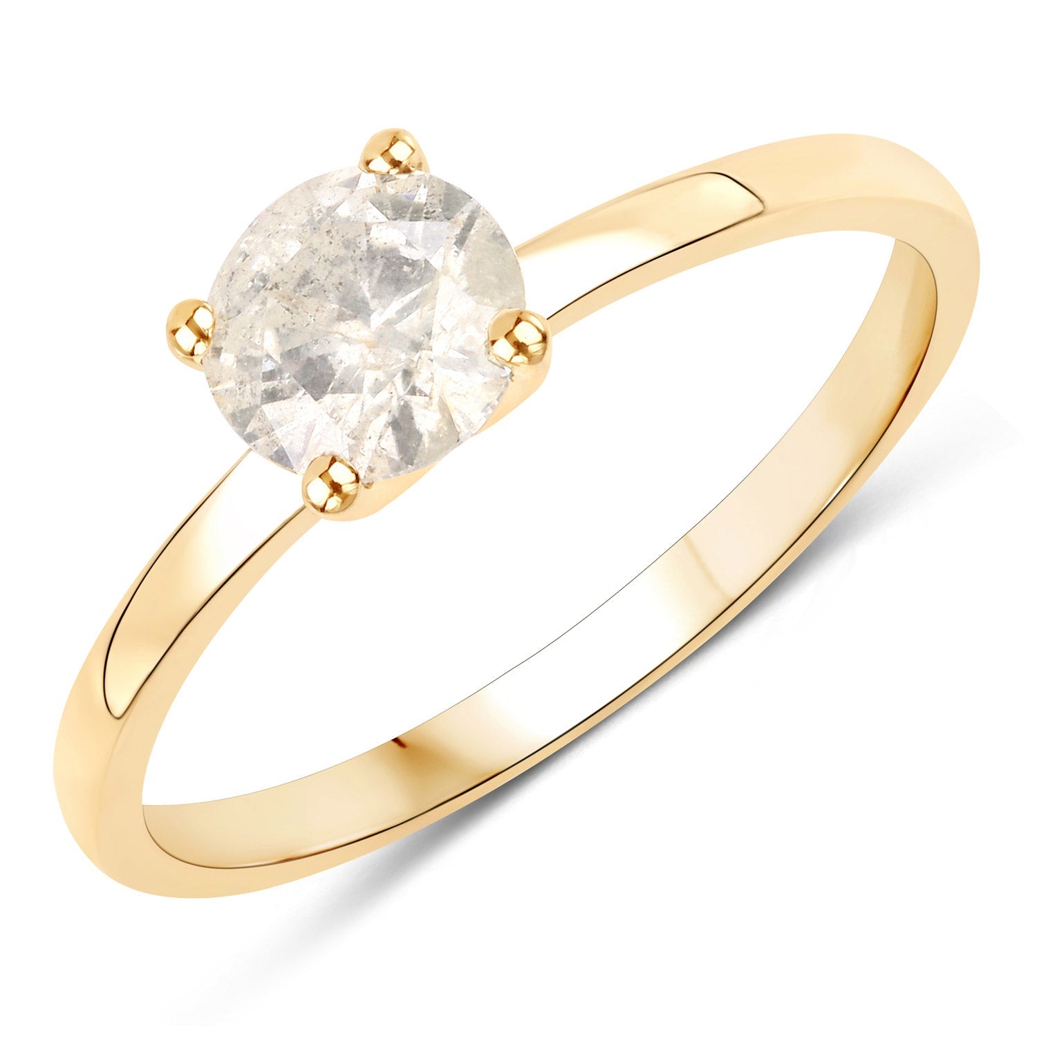 0.72 Carat Genuine LB Diamond 14K Yellow Gold Ring