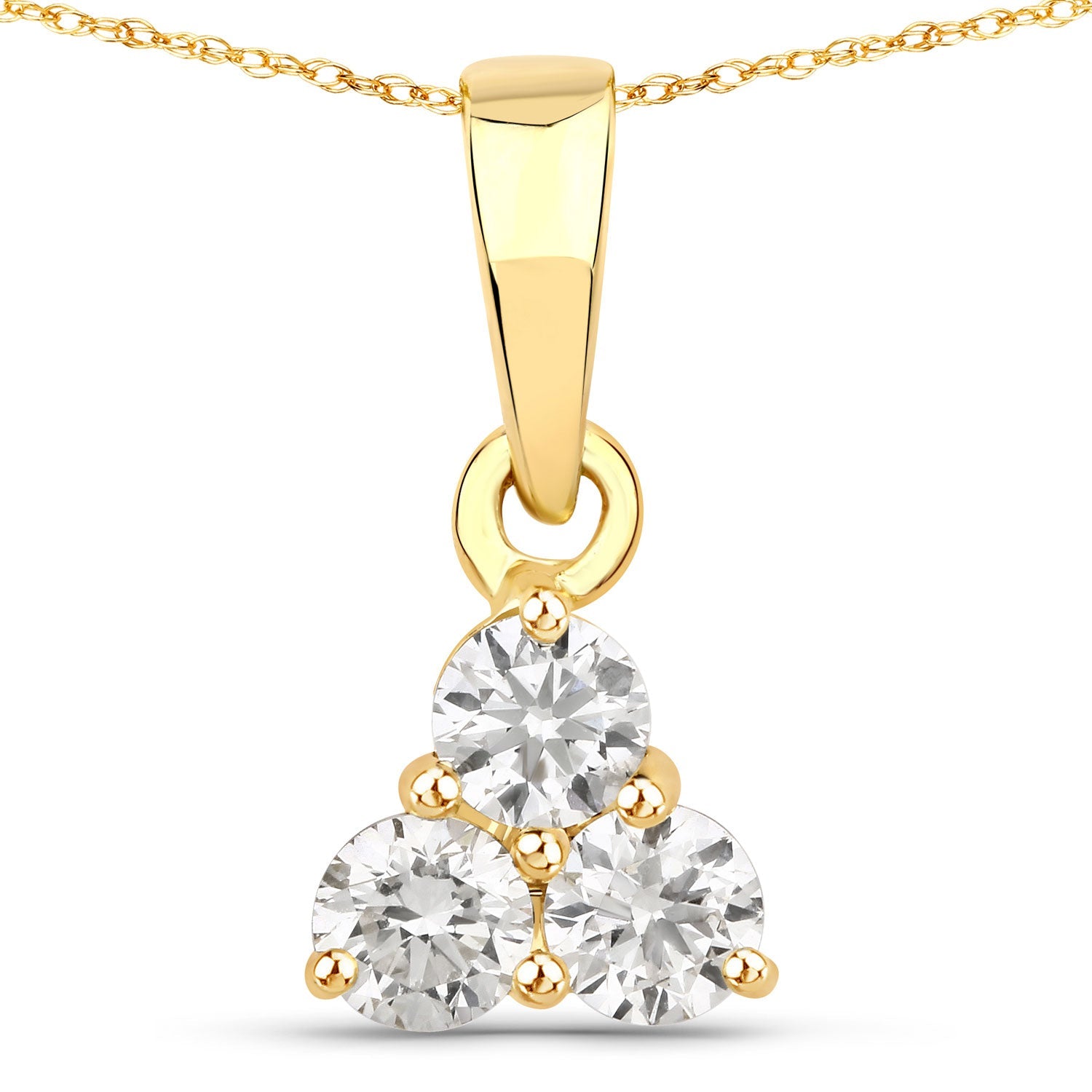 0.33 Carat Genuine Lab Grown Diamond 14K Yellow Gold Pendant
