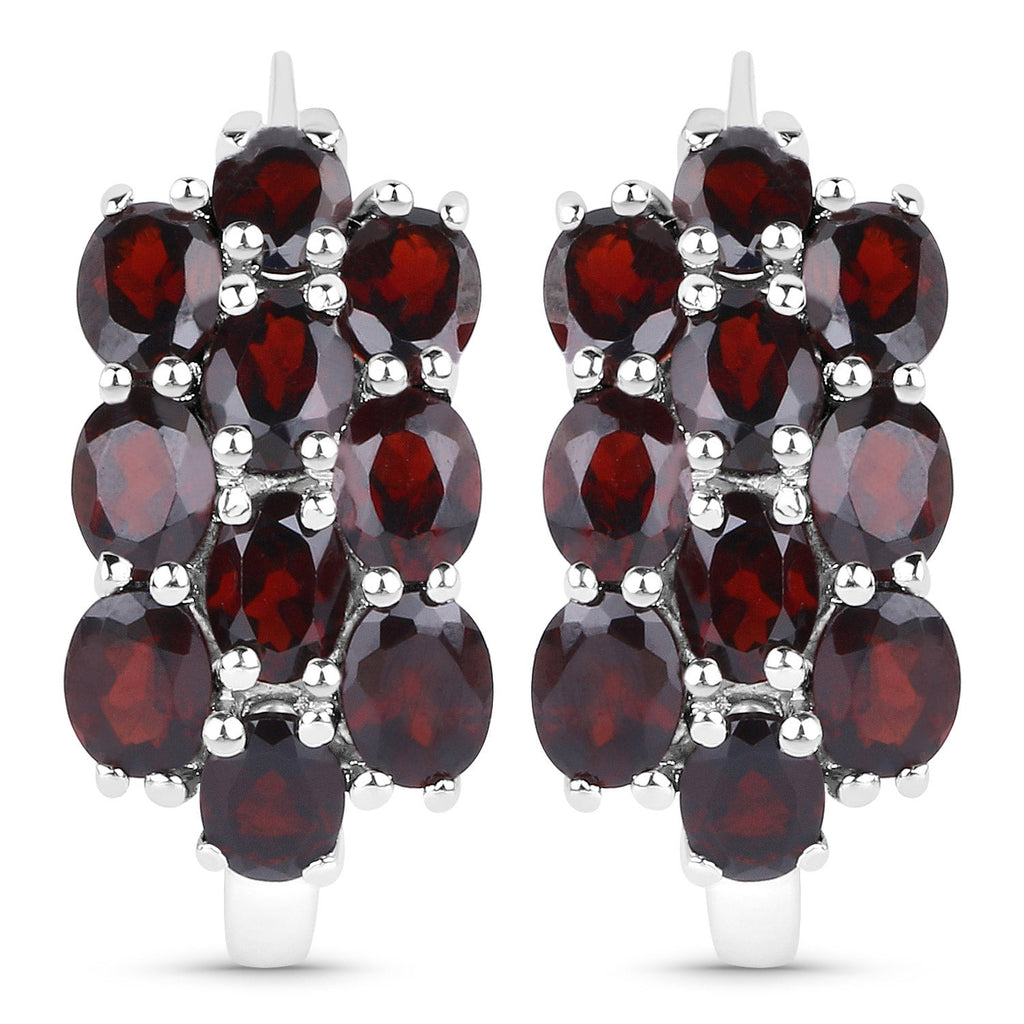 10.40 Carat Genuine Garnet .925 Sterling Silver 3 Piece Jewelry Set (Ring, Earrings, and Pendant w/ Chain)