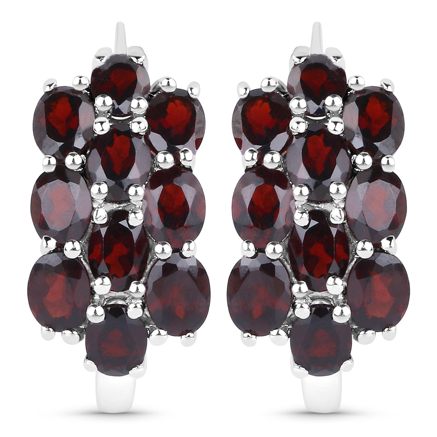 10.40 Carat Genuine Garnet .925 Sterling Silver 3 Piece Jewelry Set (Ring, Earrings, and Pendant w/ Chain)