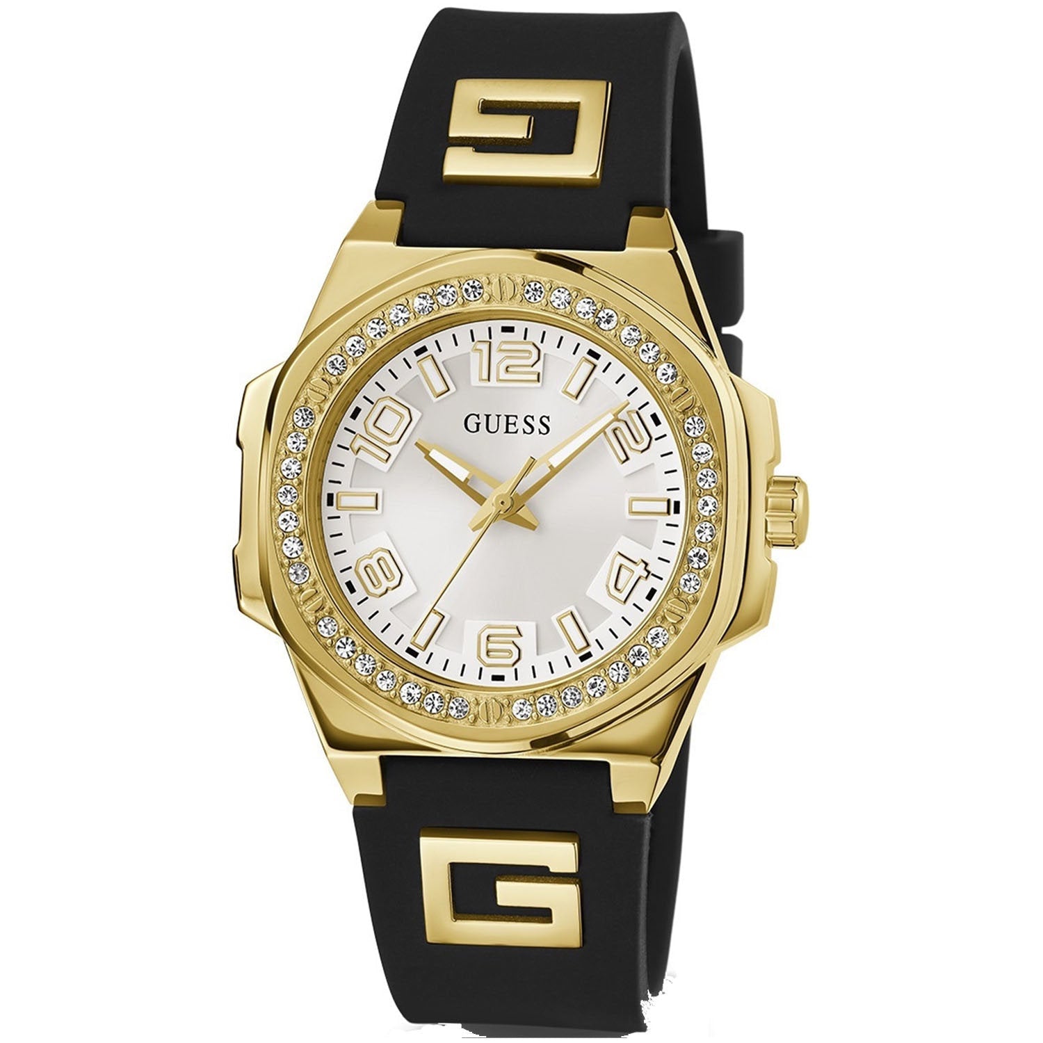 Guess Women's Black Gold Wristwatch