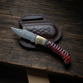 Crimson Ridge Damascus Folding Knife - TF-087