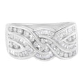 10K White Gold Diamond Bypass Ring (1 Cttw, H-I Color, I1-I2 Clarity) - Size 6-3/4