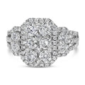 14K White Gold 2 1/4 Cttw Diamond Cocktail Cluster Ring (G-H Color, SI2-I1 Clarity) - Size 7