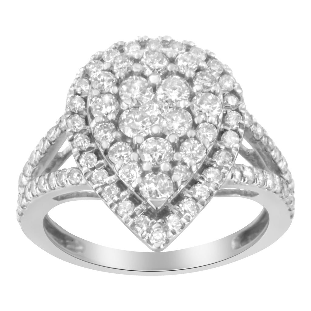 .925 Sterling Silver Diamond Cluster Ring (1 1/2 Cttw, H-I Color, I1-I2 Clarity) - Size 6