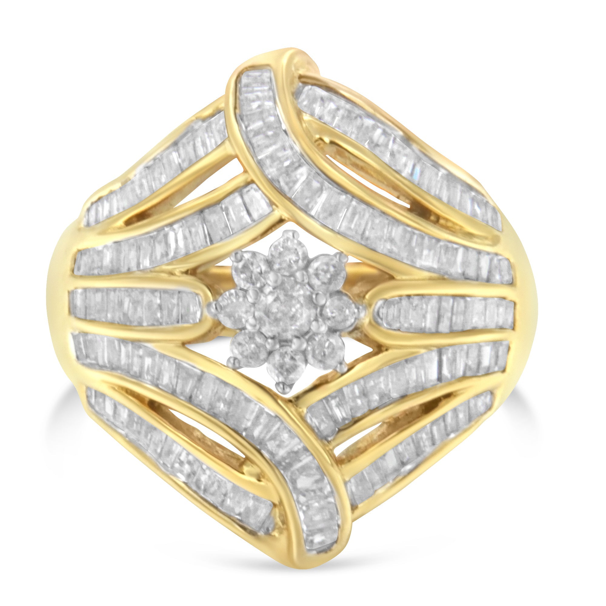 10K Yellow Gold Diamond Ring (1 Cttw, I-J Color, I2-I3 Clarity) - Size 7
