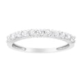 IGI Certified 1/2 Cttw Diamond 10K White Gold Prong Set Fluted Band Style Ring (I-J Color, I2-I3 Clarity) - Size 7