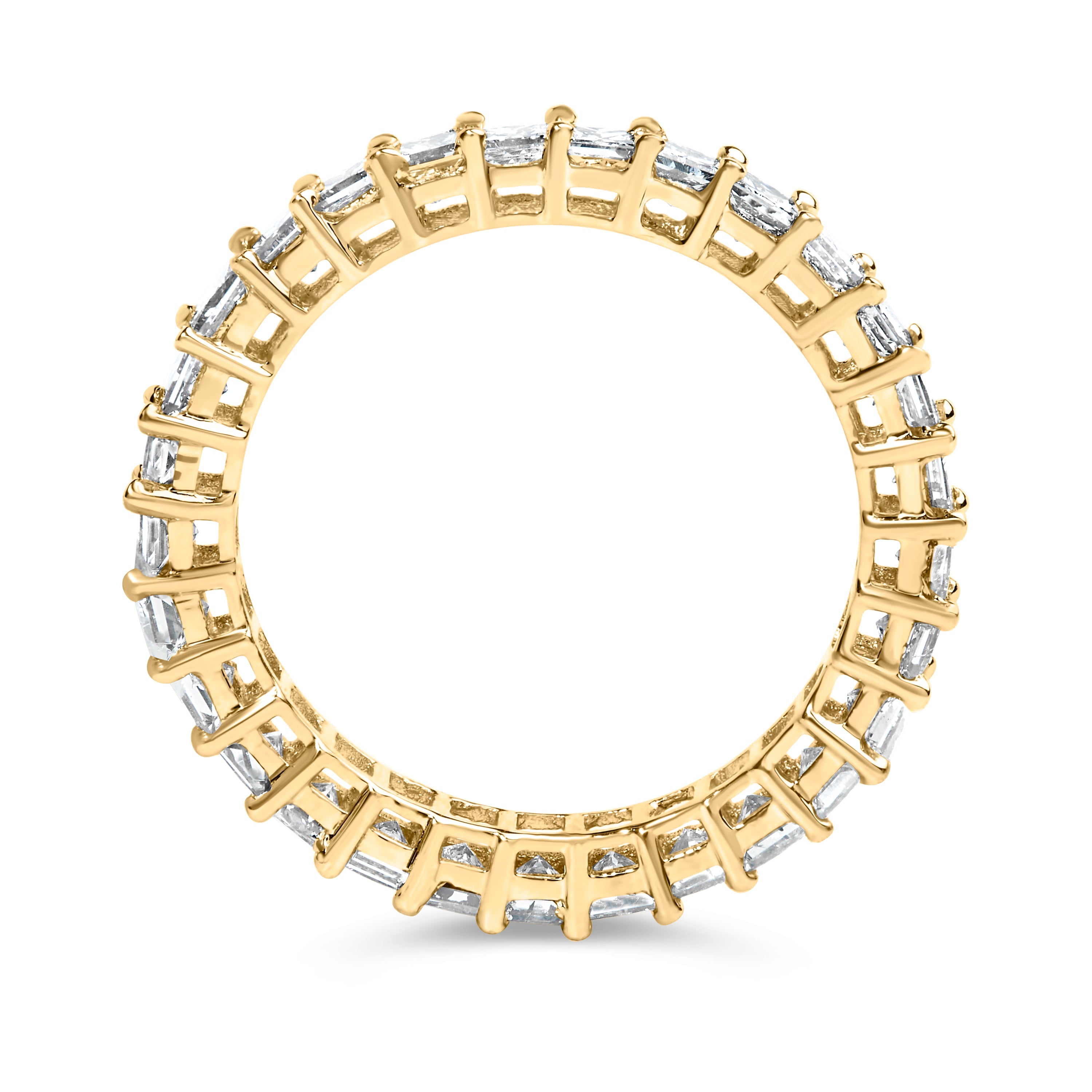 14K Yellow Gold 2.00 Cttw Shared Prong Set Princess Cut Diamond Eternity Band Ring (J-K Color, SI1-SI2 Clarity) - Ring Size 7