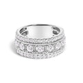 .925 Sterling Silver 2.0 Cttw Lab Grown Diamond Three-Row PavÃ© Band Ring