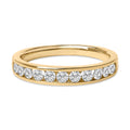 14K Yellow Gold 1/2 Cttw Round Diamond 11 Stone Channel Set Band
