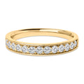 14K Yellow Gold 1/2 Cttw Round Diamond Milgrain Wedding Band