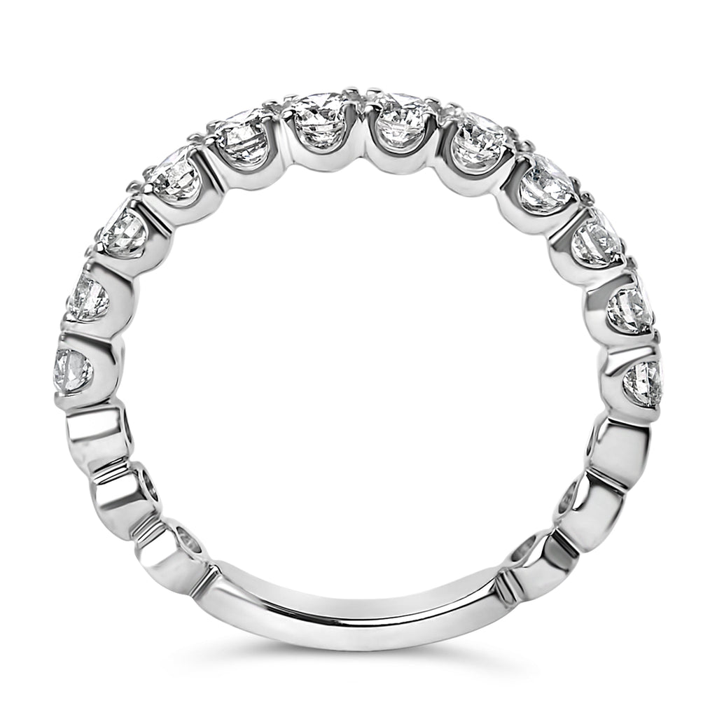 14K White Gold 1.00 Cttw Round Diamond Prong Set Wedding Band