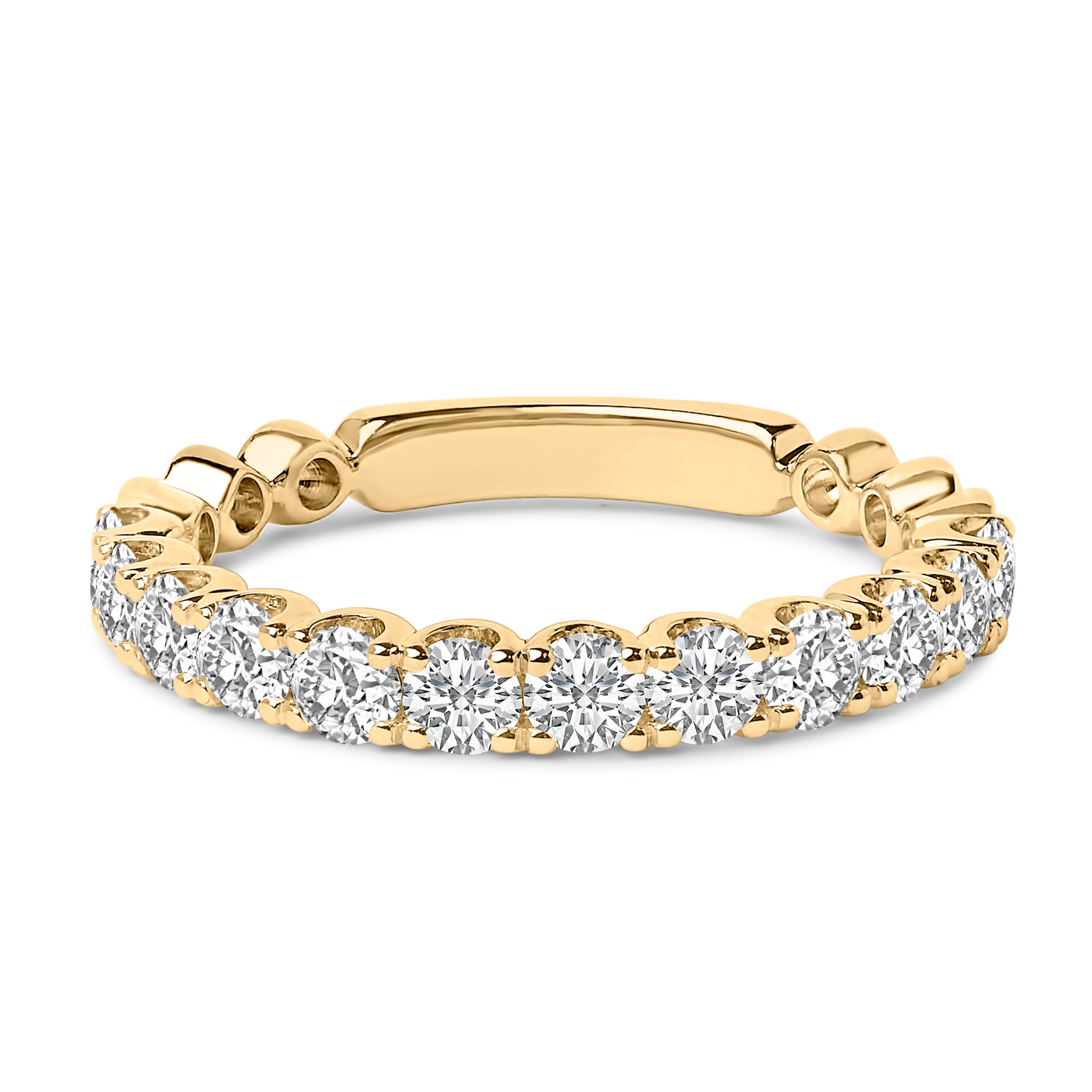 14K White Gold 1.00 Cttw Round Diamond Prong Set Wedding Band