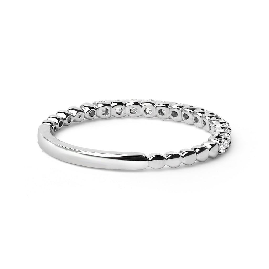 14K White Gold 1/4 Cttw Round Diamond Prong Set Wedding Band