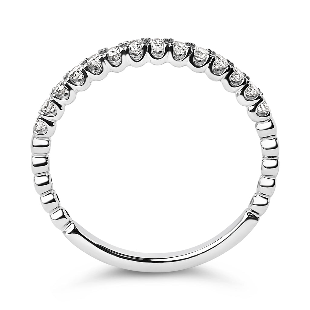 14K White Gold 1/4 Cttw Round Diamond Prong Set Wedding Band