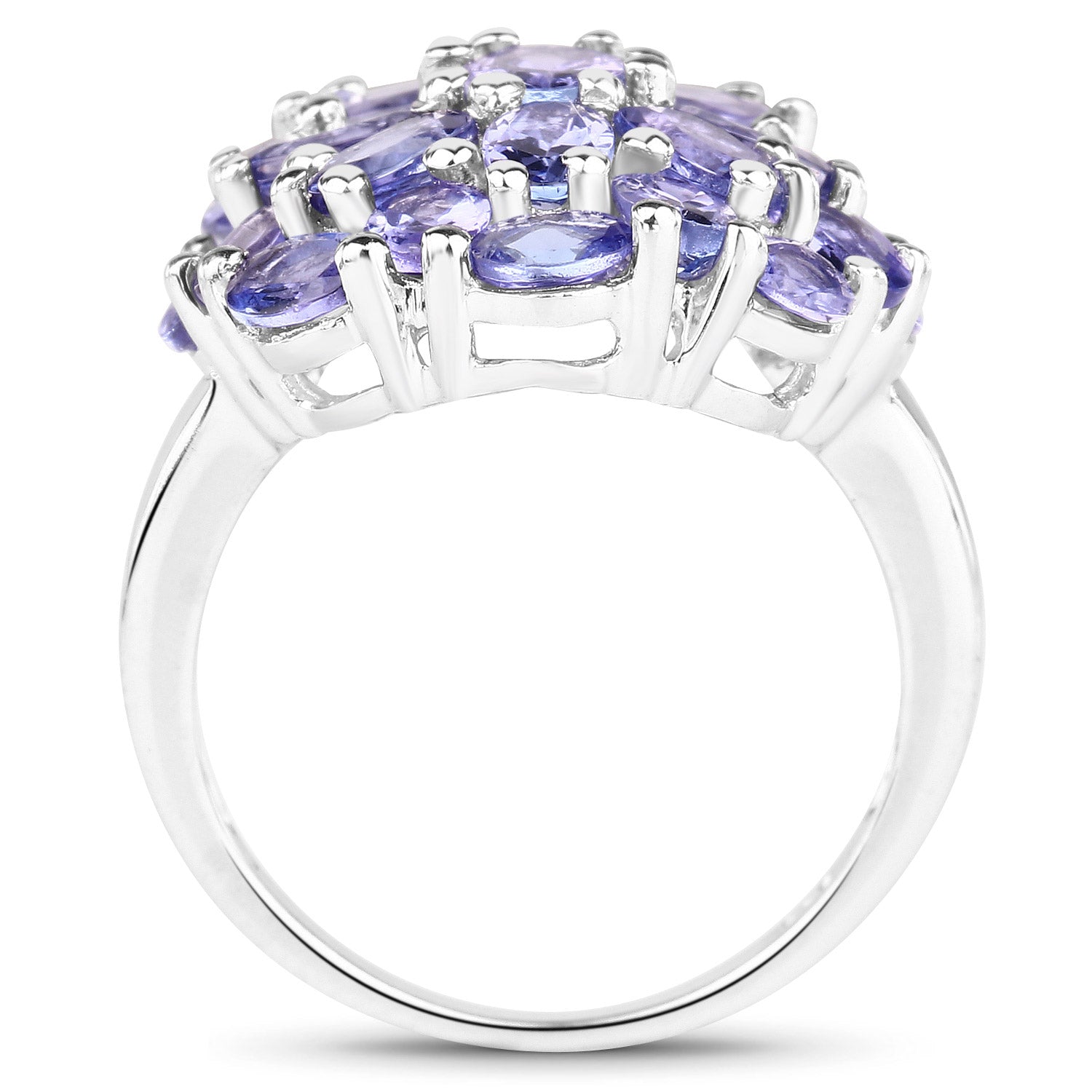 7.08 Carat Genuine Tanzanite .925 Sterling Silver Ring