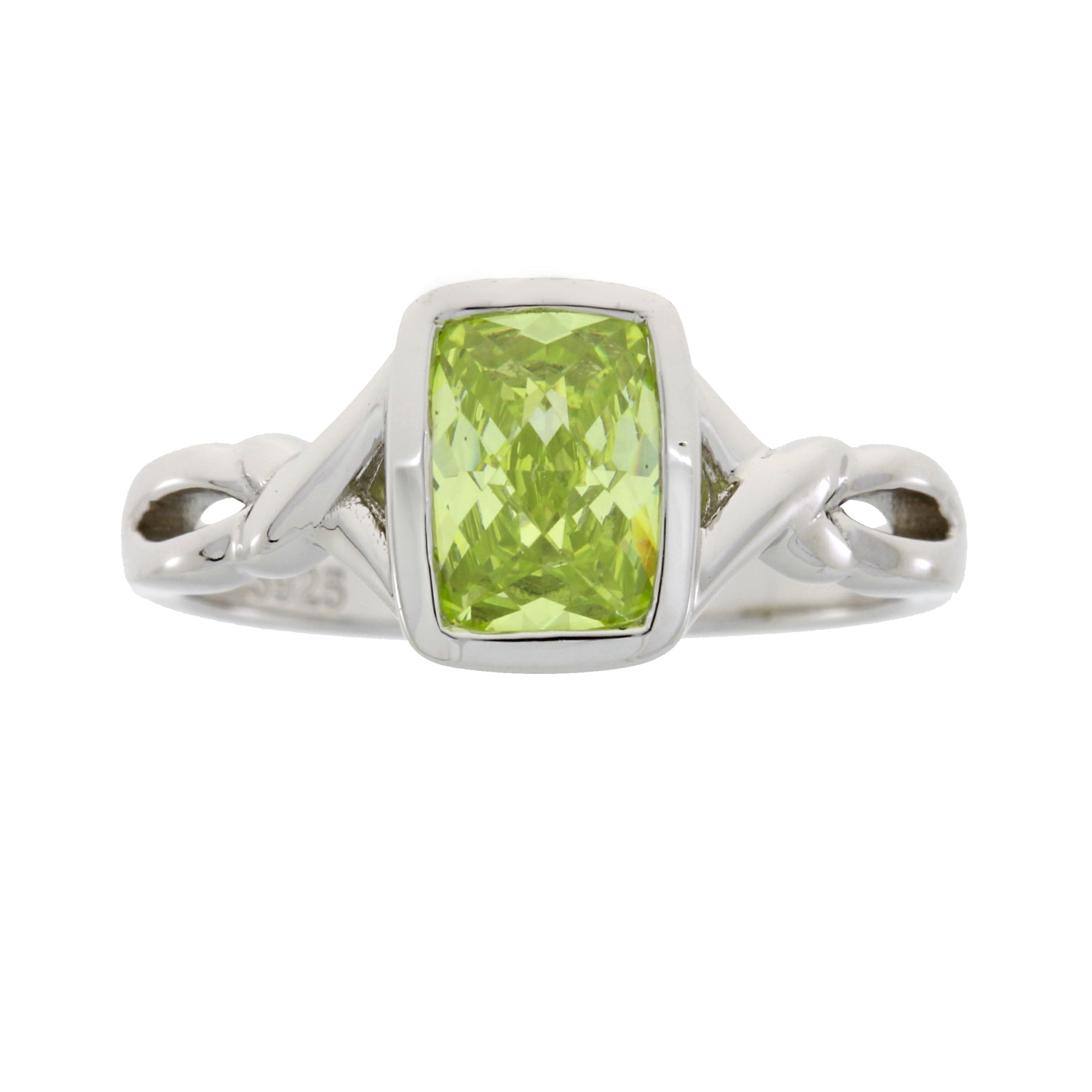 Natural Cubic Zirconium Ring Sterling Silver