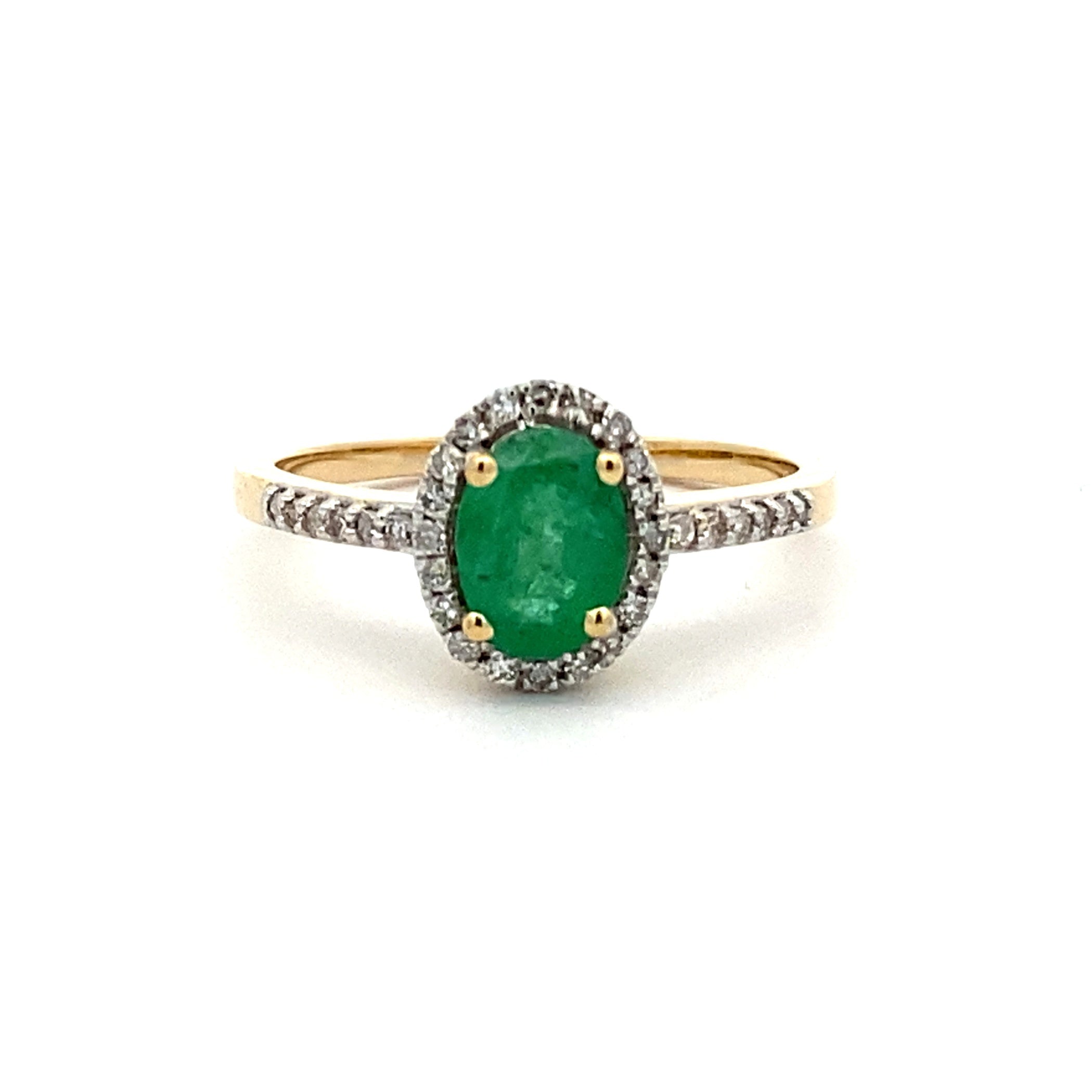 .74ct Emerald Diamond Ring 14KT Yellow Gold
