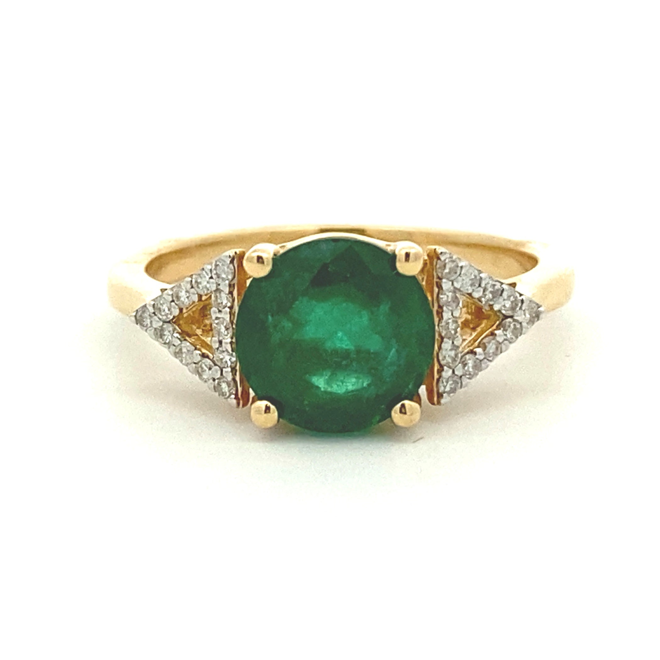 2.12ct Emerald Diamond Ring 14KT Yellow Gold