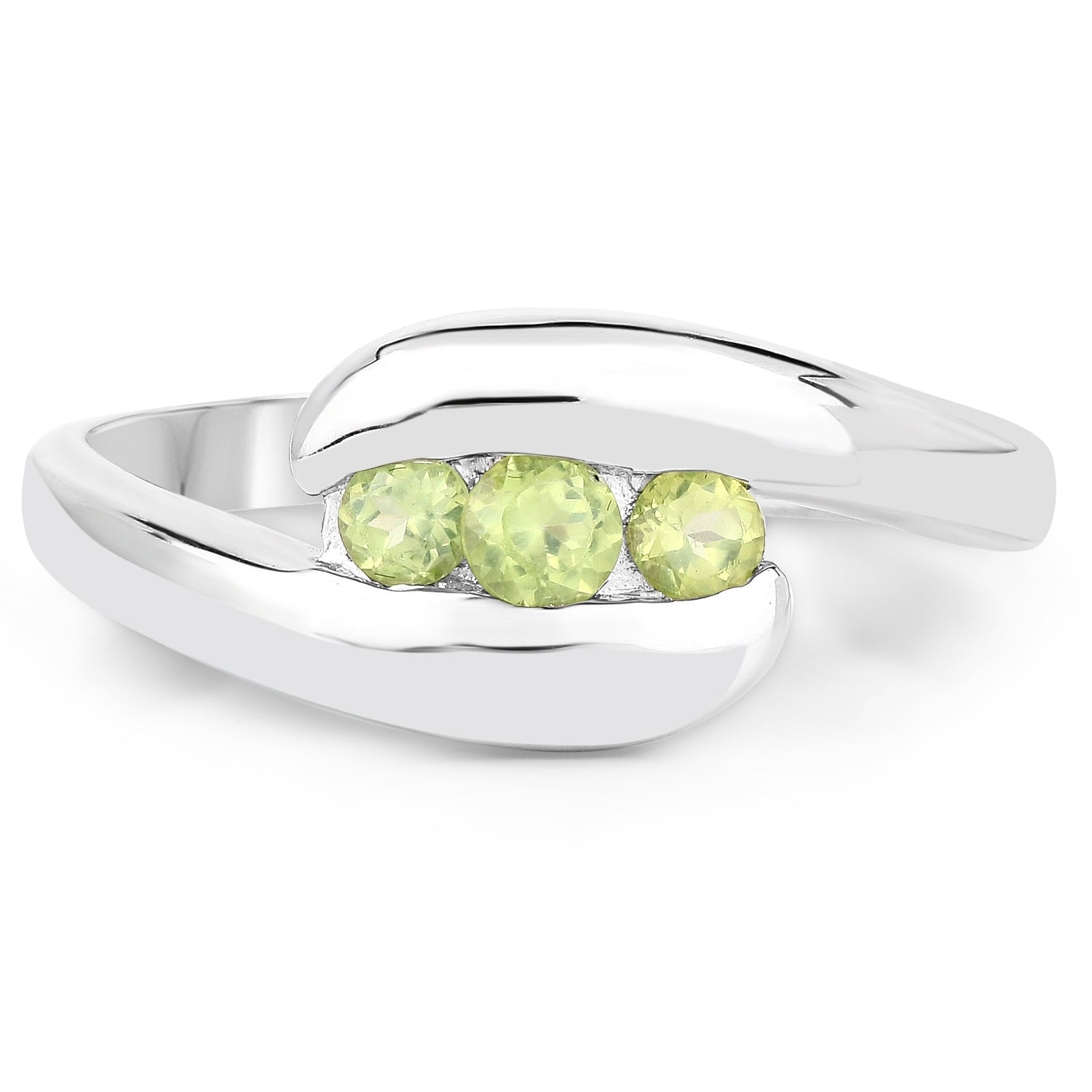 0.56 Carat Genuine Peridot .925 Sterling Silver Ring