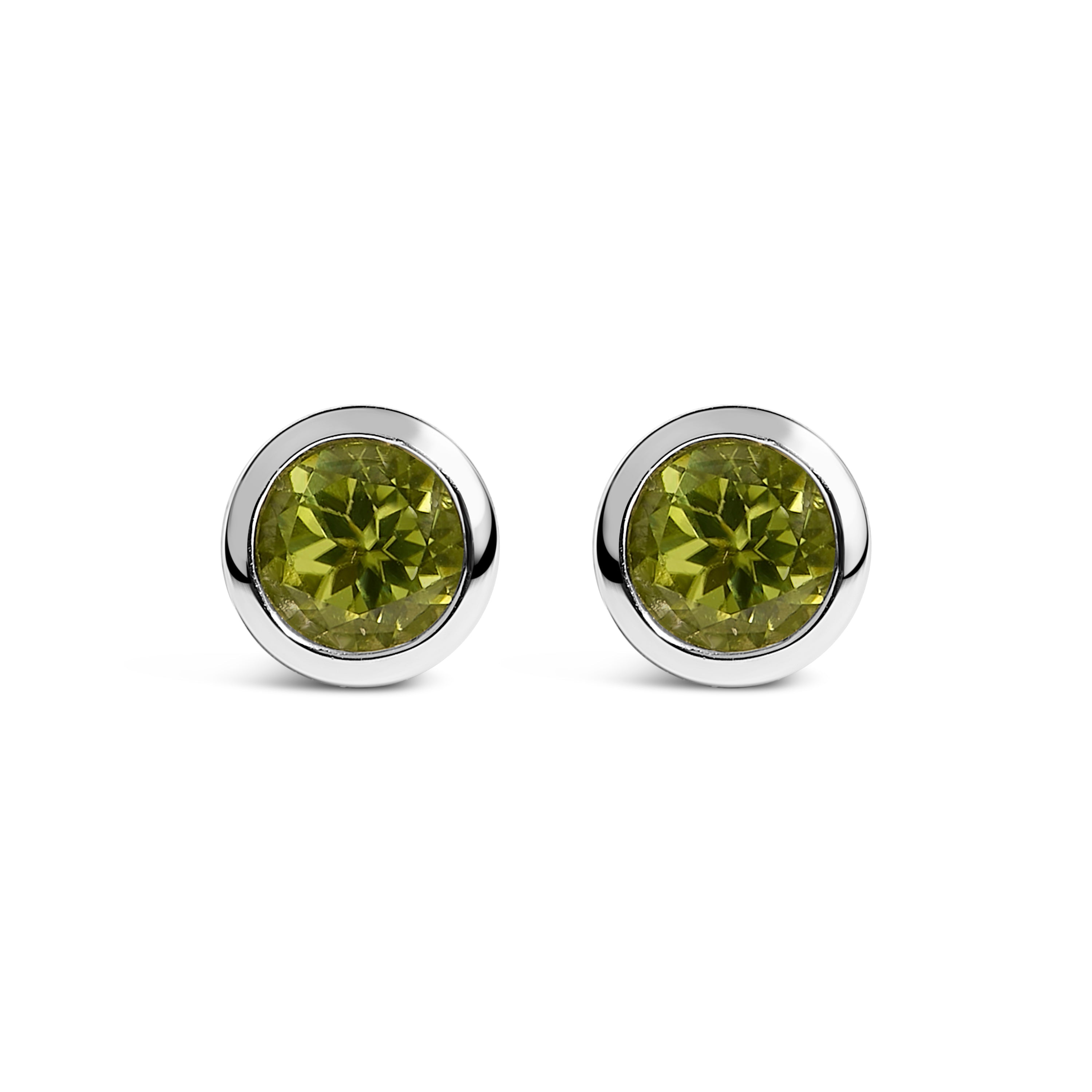 .925 Sterling Silver 6MM Bezel Set Created Purple Amethyst Solitaire Stud Earrings