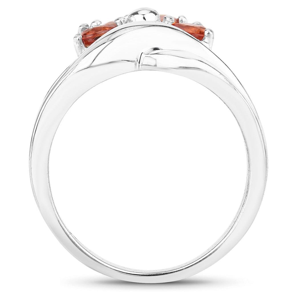 1.68 Carat Genuine Orange Sapphire .925 Sterling Silver Ring