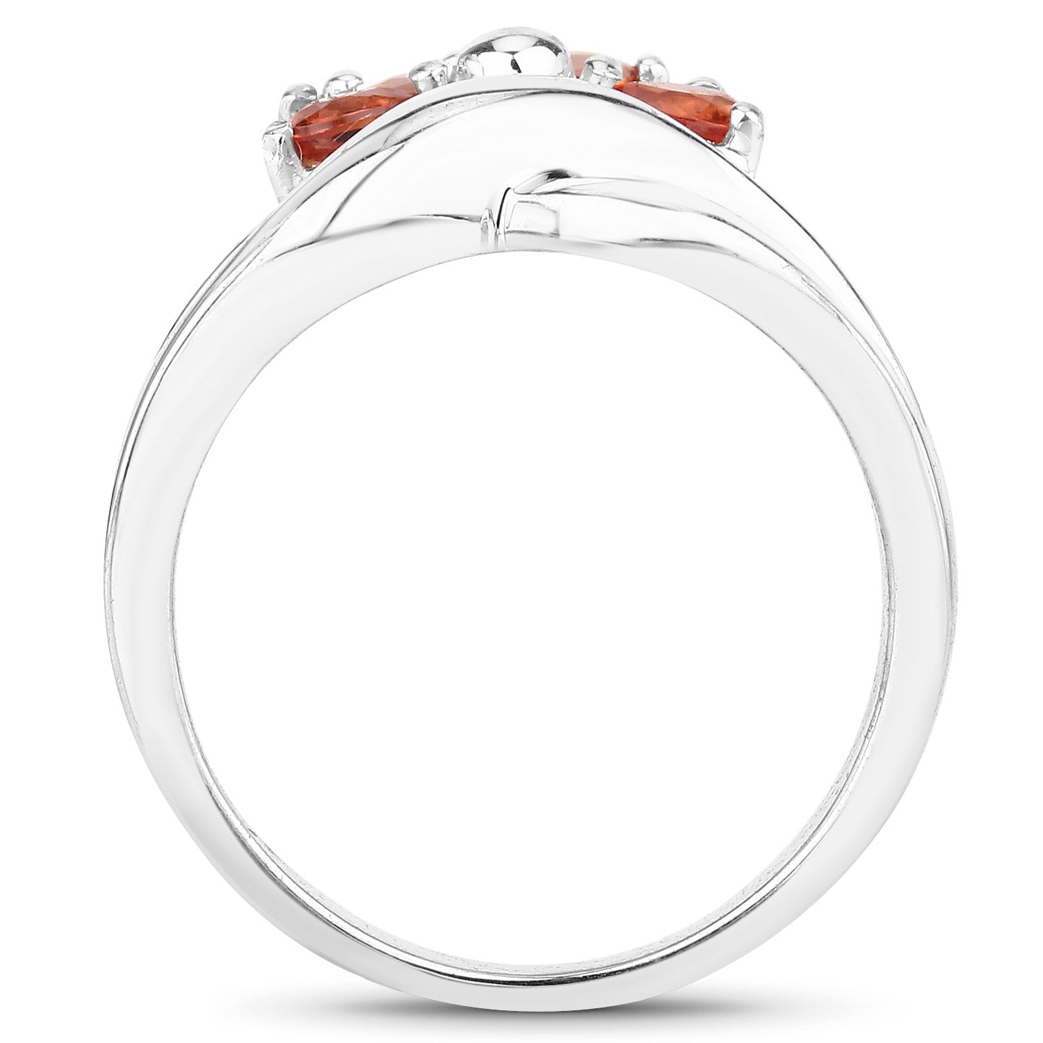 1.68 Carat Genuine Orange Sapphire .925 Sterling Silver Ring