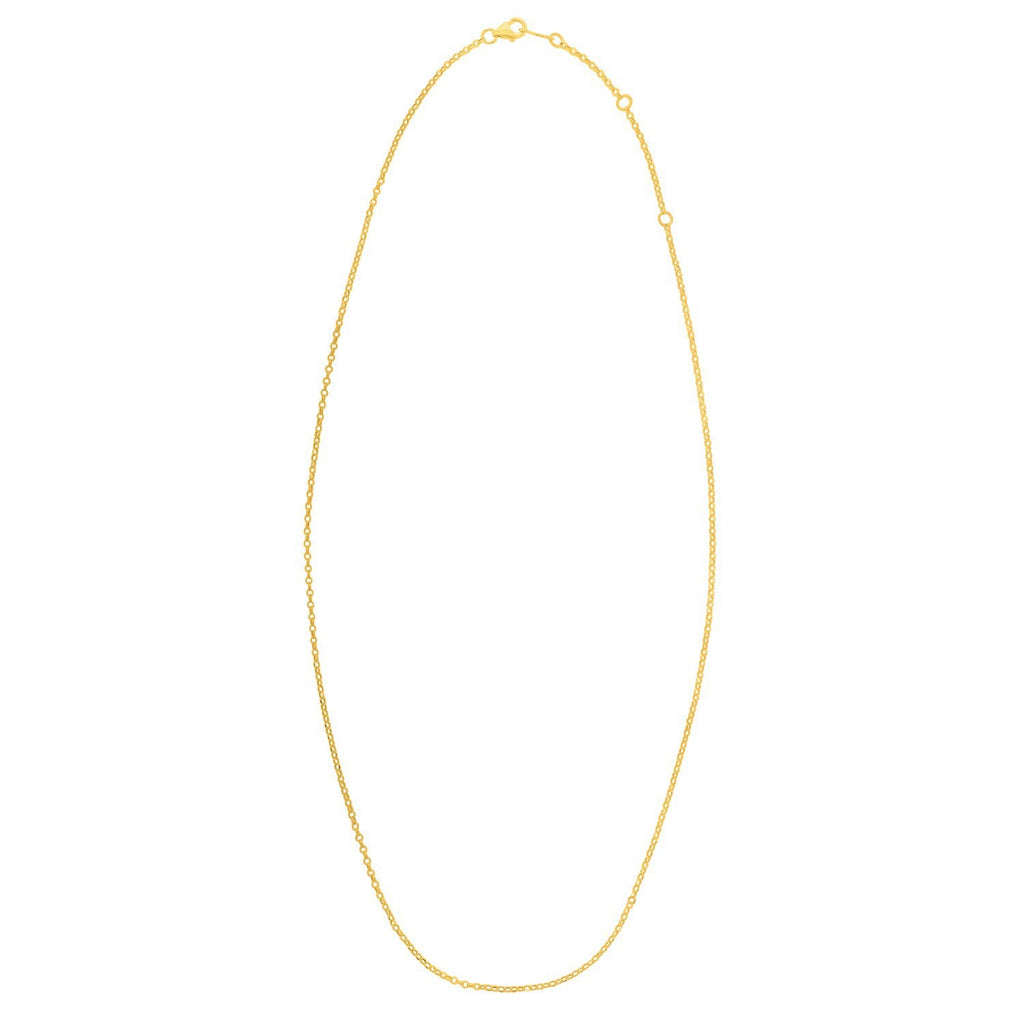 Double Extendable Cable Chain in 14k Yellow Gold (1.40 mm)