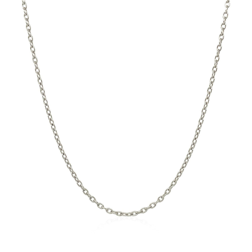 14k White Gold Round Cable Link Chain 1.5mm