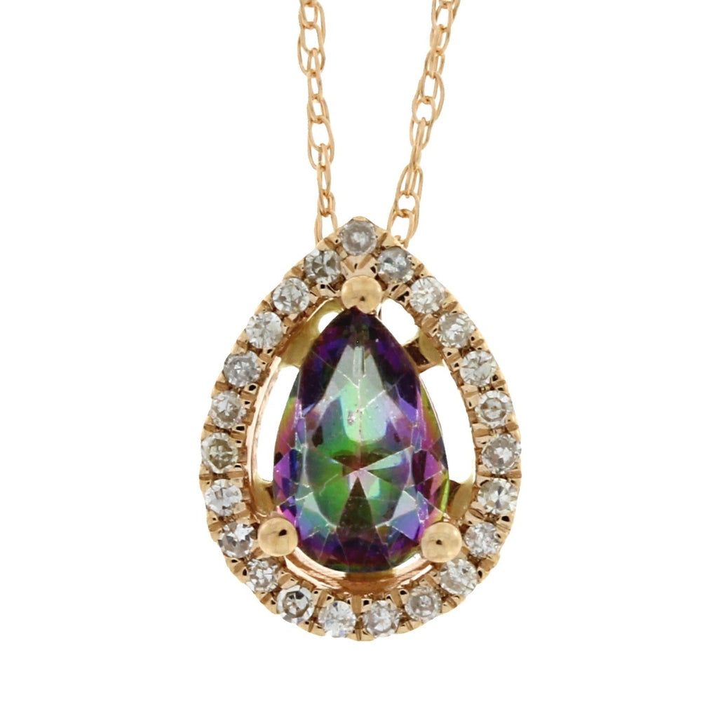Treated Topaz Diamond Fashion Pendants 14KT Rose Gold