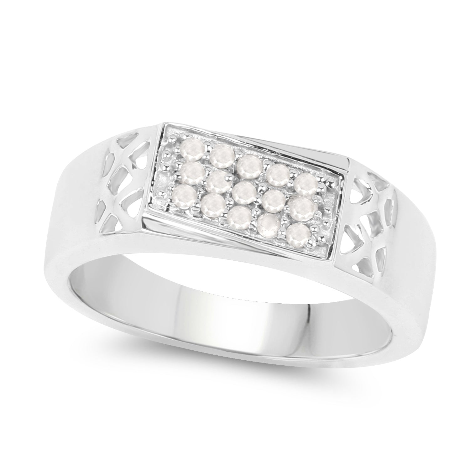 0.23 Carat Genuine White Diamond .925 Sterling Silver Ring