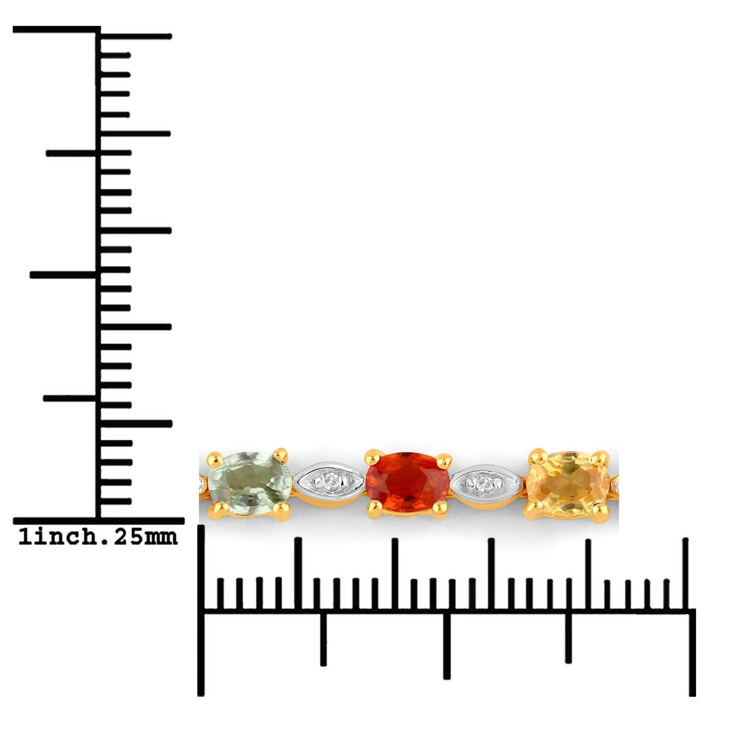 1.83 Carat Genuine Multi Sapphire .925 Sterling Silver Bracelet