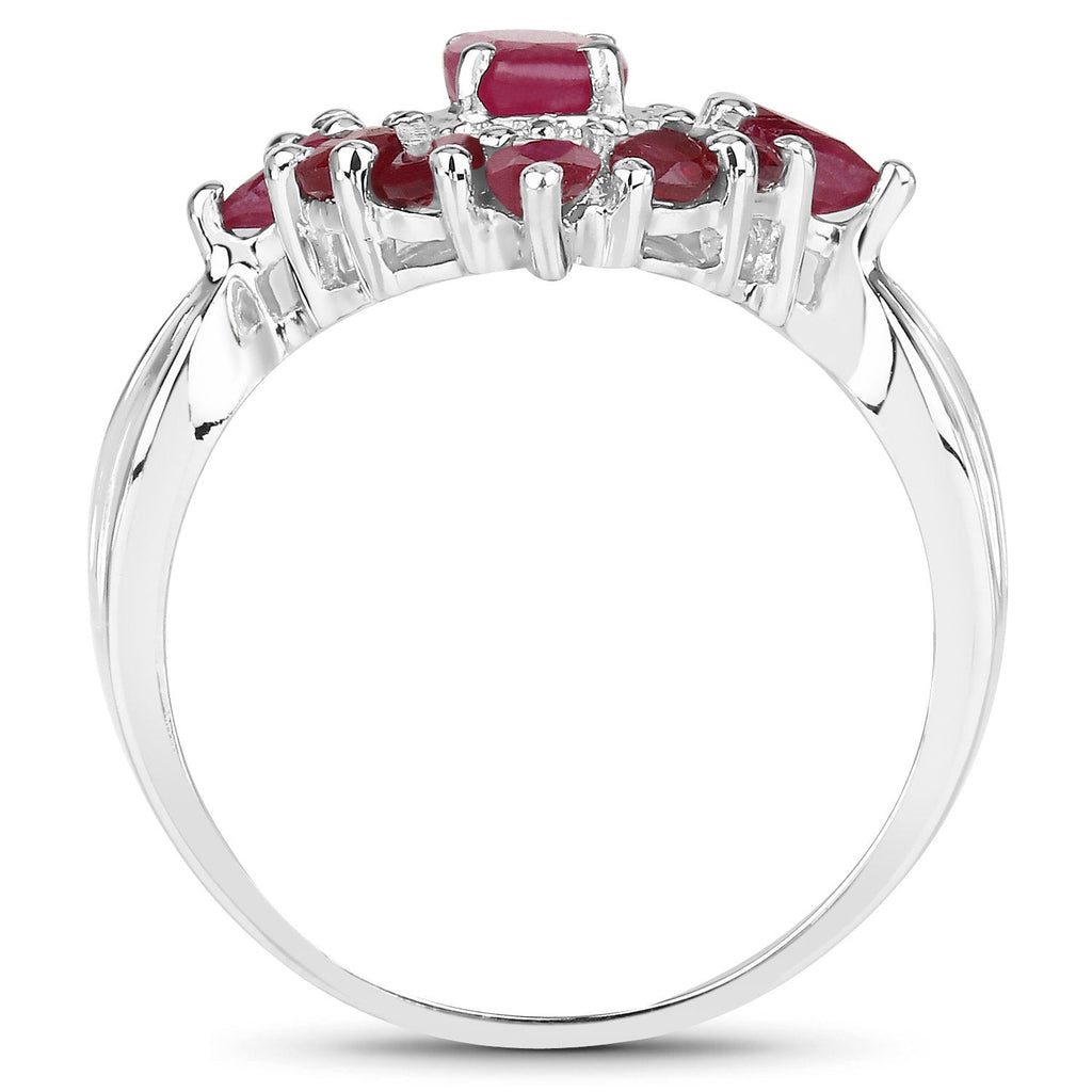 2.89 Carat Genuine Ruby .925 Sterling Silver Ring