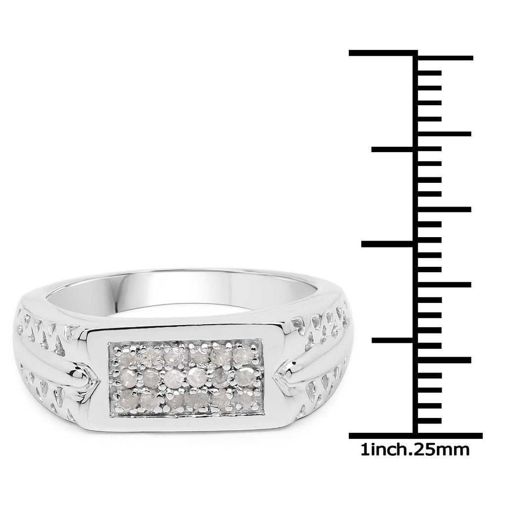 0.27 Carat Genuine White Diamond .925 Sterling Silver Ring
