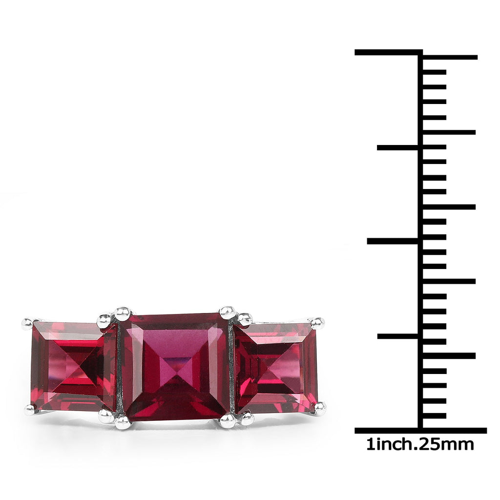 4.87 Carat Genuine Rhodolite .925 Sterling Silver Ring