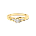 14K Yellow Gold 1/4 Cttw Princess Cut Diamond Engagement Ring