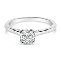 14K White Gold 7/8 Cttw Lab Grown Diamond Solitaire Cathedral Style Engagement Ring (F-G Color, VS1-VS2 Clarity) - Size 5