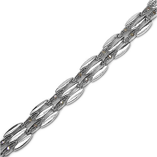 0.22 Carat Genuine Champagne Diamond .925 Sterling Silver Bracelet