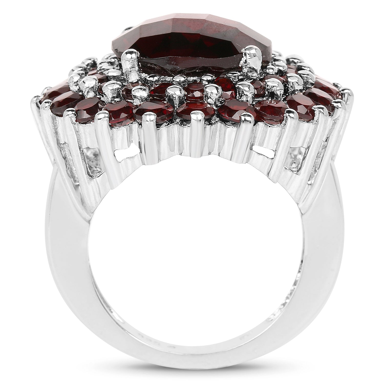 9.90 Carat Genuine Garnet .925 Sterling Silver Ring
