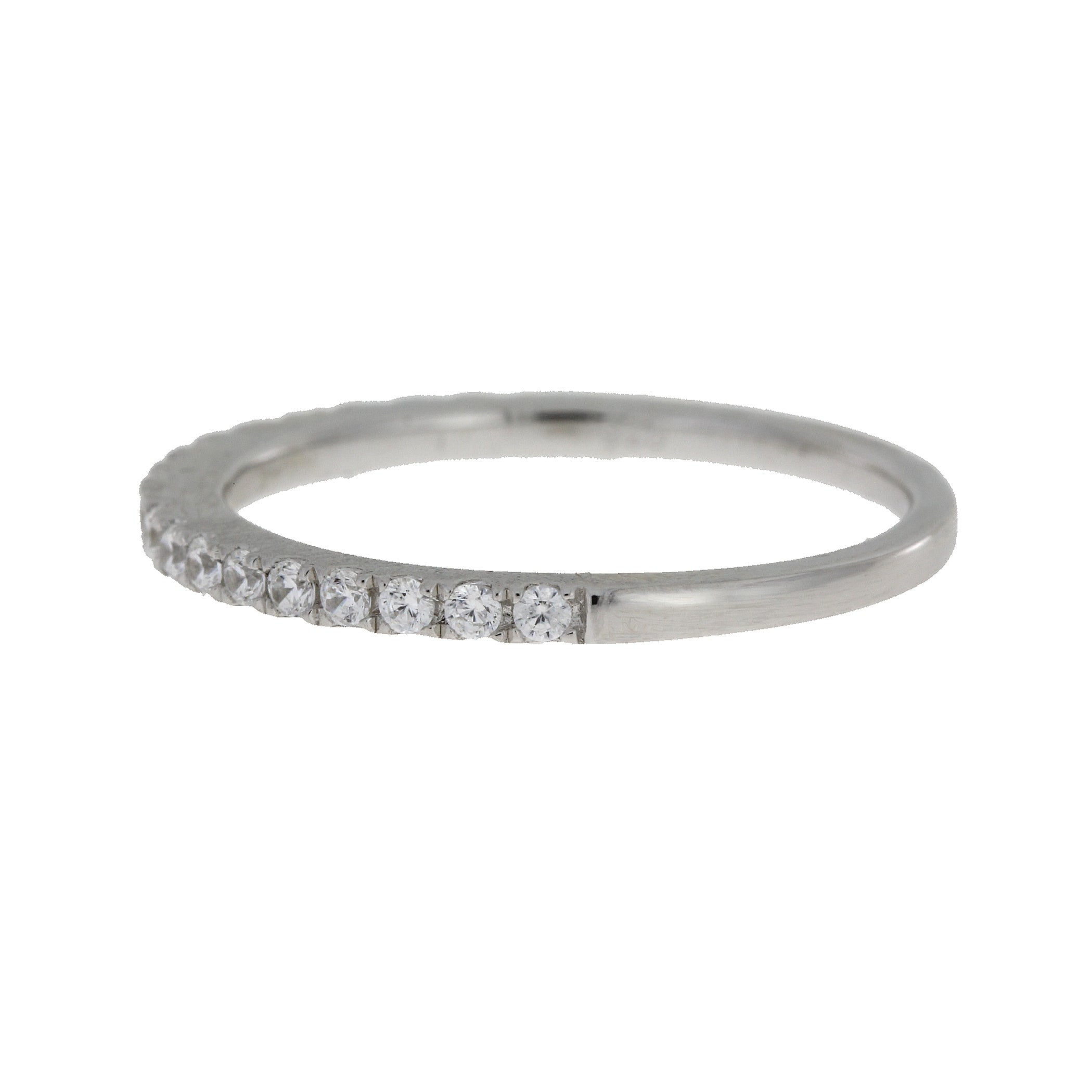 Cubic Zirconium Wedding Band Ring Sterling Silver