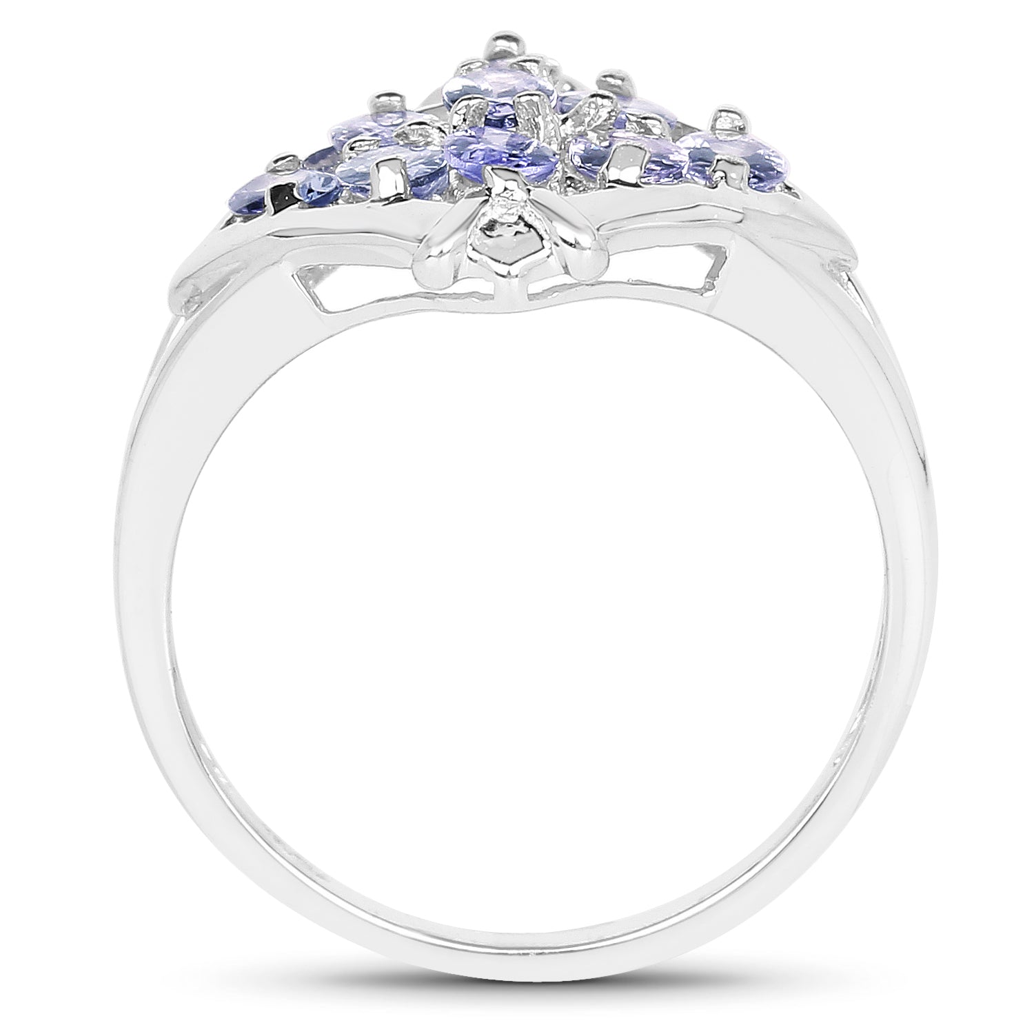 1.53 Carat Genuine Tanzanite .925 Sterling Silver Ring